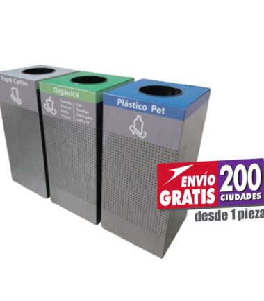 Bote de Basura Cubo Punzonado Acero Inoxidable 111 Litros