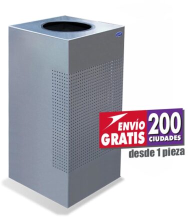 Bote de Basura Cubo Punzonado Acero Inoxidable 111 Litros
