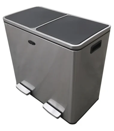 Bote Doble de Acero Inoxidable con Pedal 48 Litros