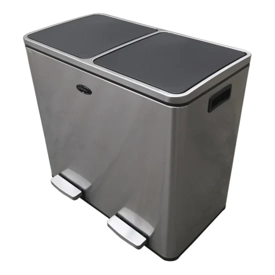 Bote Doble de Acero Inoxidable con Pedal 48 Litros