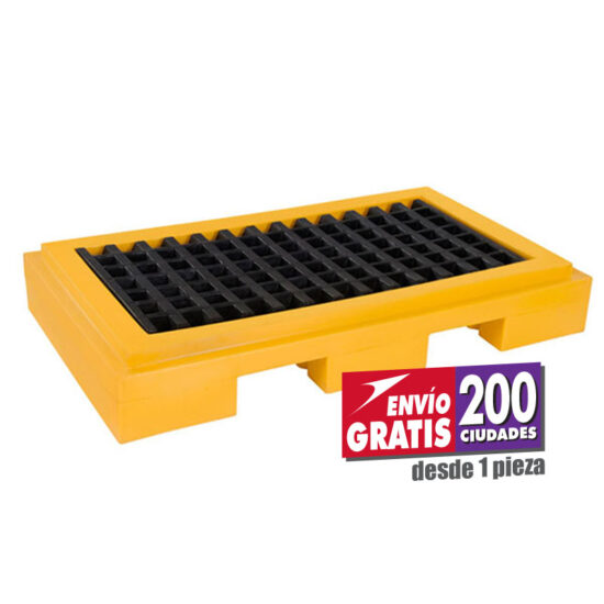Tarima WT2 antiderrames de polietileno para dos tambos