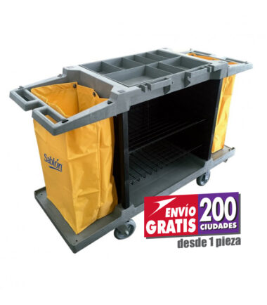 Carrito Multifuncional Sablón 834GR con Doble Bolsa para Camarista