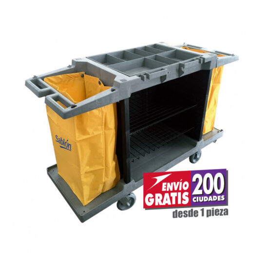 Carrito Multifuncional Sablón 834GR con Doble Bolsa para Camarista