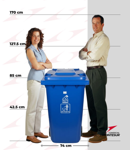 Contenedor Gorilla 240lts con 2 ruedas y tapa