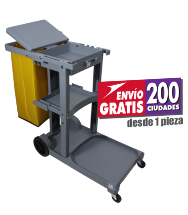 Carro Conserje con Tapa y Bolsa de Lona Heavy Duty Gorilla AF-08170