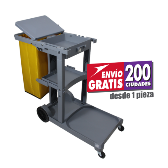 Carro Conserje con Tapa y Bolsa de Lona Heavy Duty Gorilla AF-08170