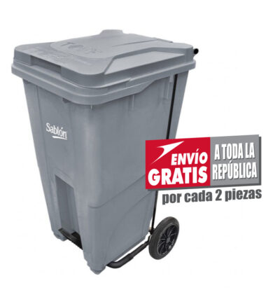 Bote de Basura 240 Lts Sablón con Pedal Color Gris 8344GR