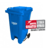 Bote de basura 240 Lts Sablón con pedal color azul