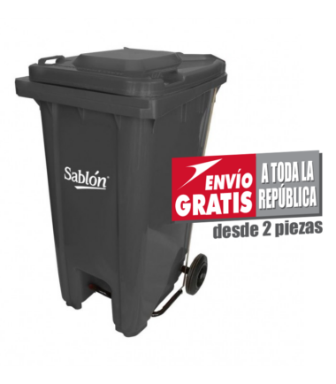 Bote de Basura 240 Lts Sablón con Pedal Color Gris 8344GR