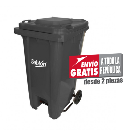 Bote de Basura 240 Lts Sablón con Pedal Color Gris 8344GR