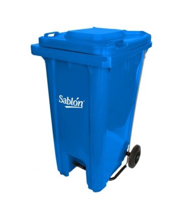 Bote de basura 240 Lts Sablón con pedal color azul