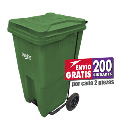 Bote Sablón 240L Verde con Pedal 8356VD