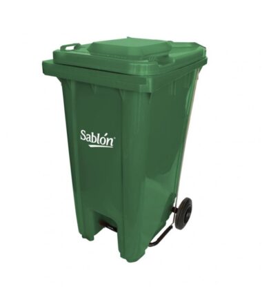 Bote de basura 240 Lts Sablón con pedal color verde