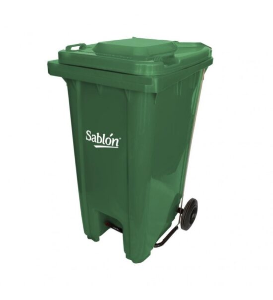 Bote de basura 240 Lts Sablón con pedal color verde