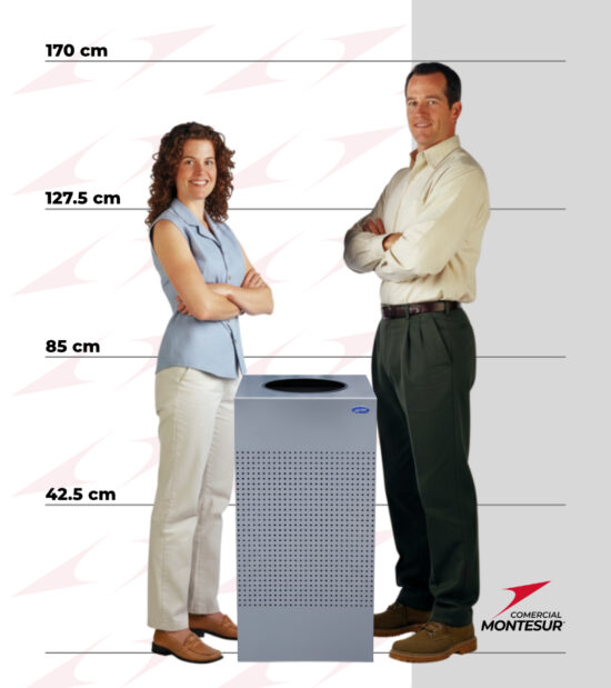 Bote de Basura Cubo Punzonado Acero Inoxidable 111 Litros