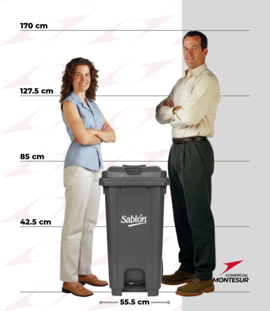 Bote de Basura Sablón 80 Litros con Pedal y Ruedas