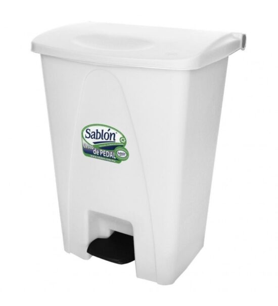 Bote de basura con pedal de 80 litros marca Sablón