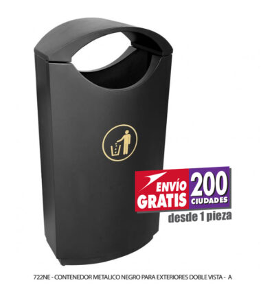 Bote de basura metálico de doble vista para exteriores Sablón