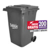 Contenedor de basura de 360 litros Sablón con tapa y ruedas