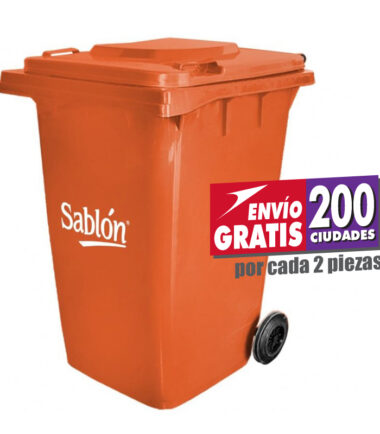 Contenedor de basura de 360 litros Sablón con tapa y ruedas