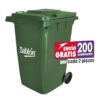 Contenedor de basura de 360 litros Sablón con tapa y ruedas