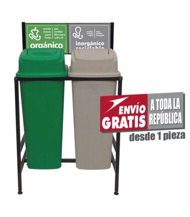 Estación de Reciclaje Sablón con 2 Botes de Basura de 80 Litros c/u PL-S787280L