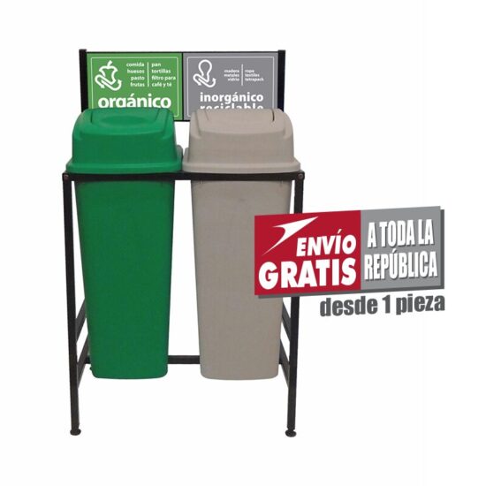 Estación de Reciclaje Sablón con 2 Botes de Basura de 80 Litros c/u PL-S787280L