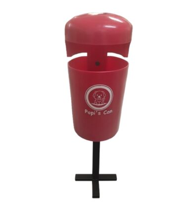Papelera urbana de 30 litros con poste para exteriores