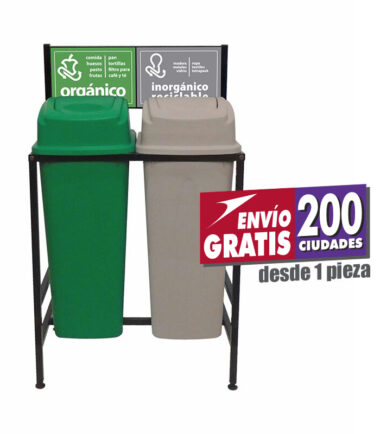 Estación de Reciclaje Sablón con 2 Botes de Basura de 80 Litros c/u PL-S787280L