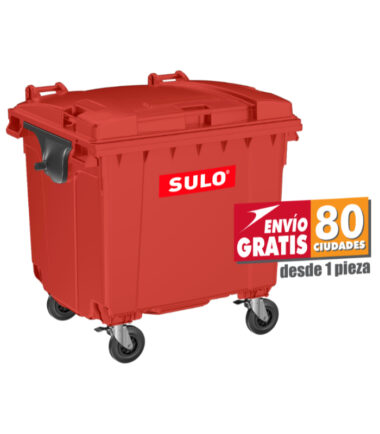 Contenedor de Basura SULO 1100 Litros Color Rojo