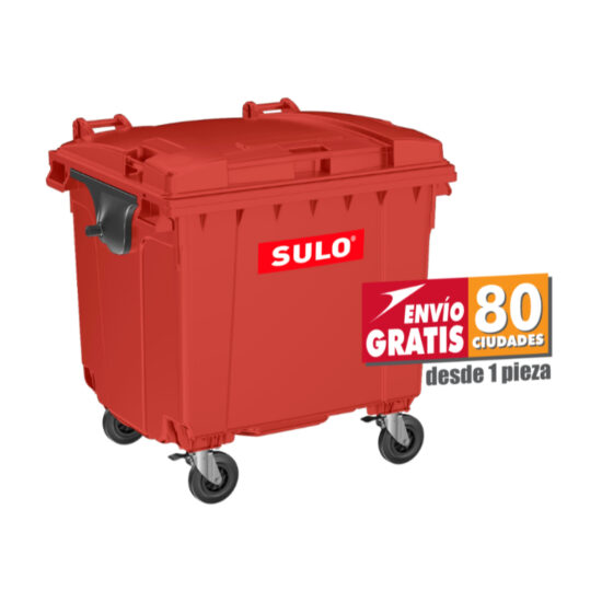 Contenedor de Basura SULO 1100 Litros Color Rojo