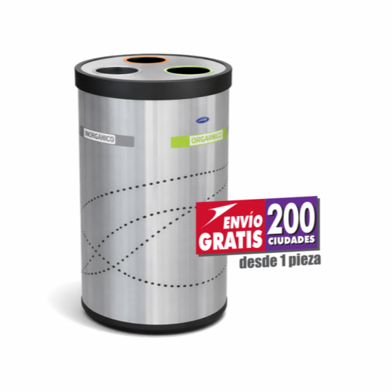 Bote Jumbo Reciclable 3 divisiones Art Center 150 litros 663211