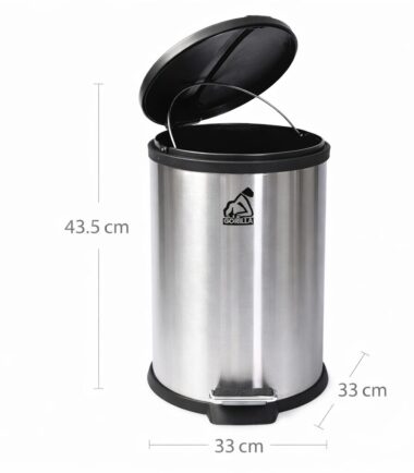 Bote de Pedal Redondo de Acero Inoxidable 20 Litros Gorilla B09-20LP