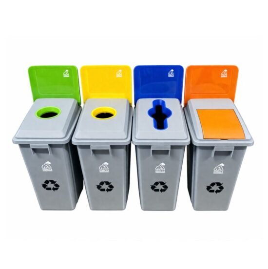 Centro de reciclaje 4 contenedores 60 litros Gorilla AF-07343