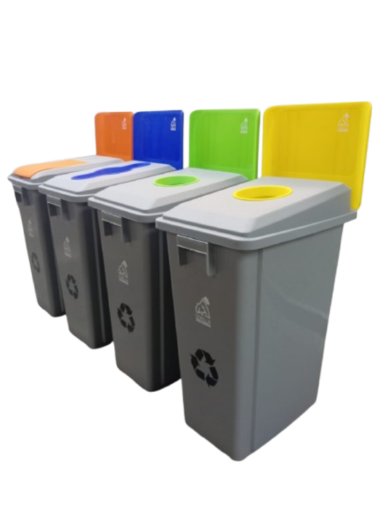 Centro de reciclaje 4 contenedores 60 litros Gorilla AF-07343