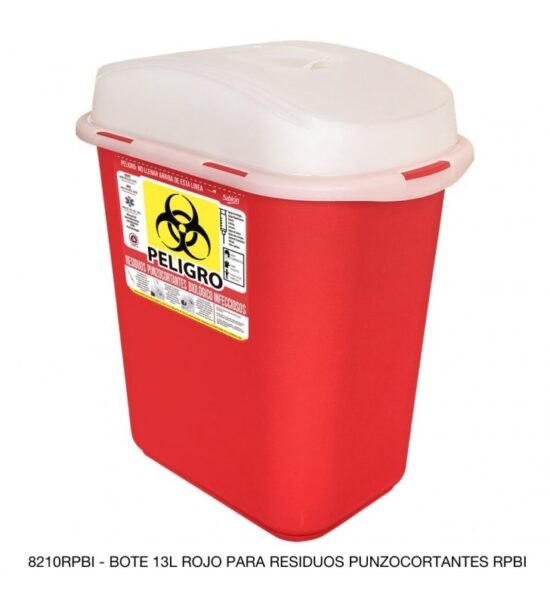cesto para punzocortantes RPBI 13 litros