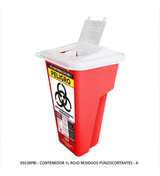 cesto para punzocortantes RPBI 1 litro