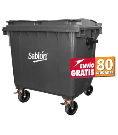 Contenedor de basura 1100 litros gris Sablón 8634GR