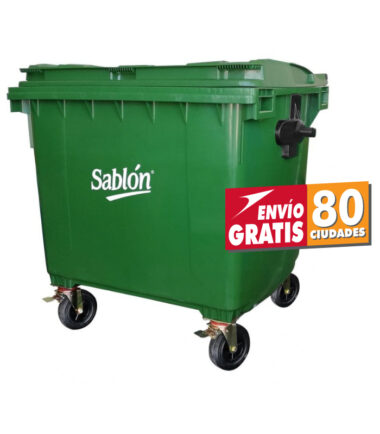 contenedor de basura 1100 litros verde Sablón 8636VD