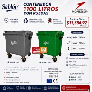 contenedor de basura 1100 litros