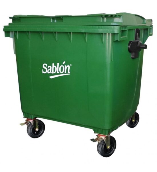 contenedor de basura 1100 litros verde Sablón 8636VD