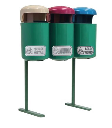 Papelera PA 30 Triple de Rotomoldeo
