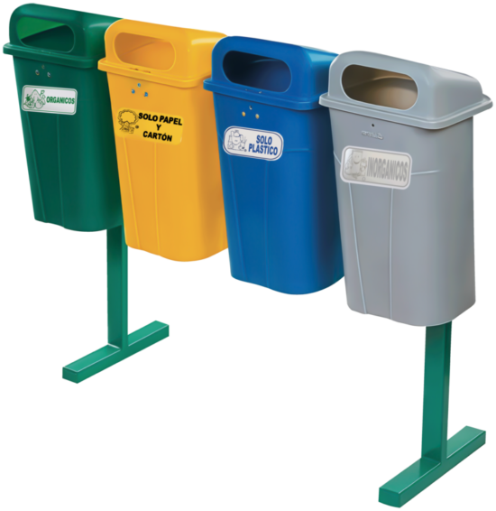 Papelera PA 50 Cuádruple de Rotomoldeo