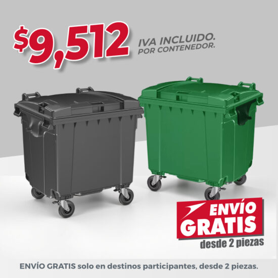 Paquete de 2 Contenedores de Basura SULO 1100 Litros