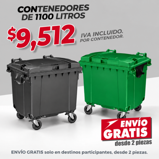 Paquete de 2 Contenedores de Basura SULO 1100 Litros