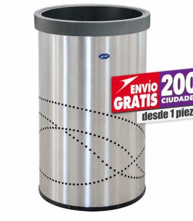 Bote de Basura Jumbo Aro Art Center 150 Litros acero inoxidable pulido 623211