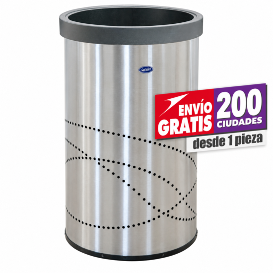 Bote de Basura Jumbo Aro Art Center 150 Litros acero inoxidable pulido 623211