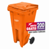 Bote de Basura de 120 litros Sablón naranja con tapa 9360NA