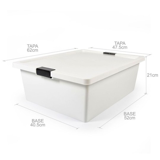 Recipiente con Broches 37 Litros para Congelación Estra blanco 4-1043090